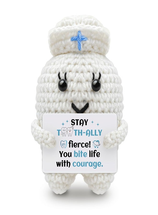AICHPVOY Encouragement Handmade Crochet Tooth Doll with Inspirational Message Best for Friend Gifts for Women Men Unique Inspirational Gifts Emotional Support Crochet Christmas Birthday Gift - Image 1